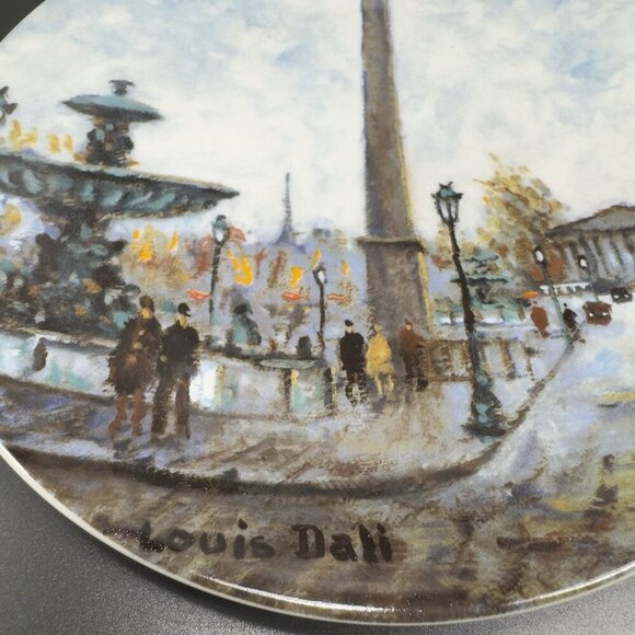 La Place de la Concorde Dish Plate Louis Dali Les Douze Sites Parisiens Ceramic - Picture 7 of 11